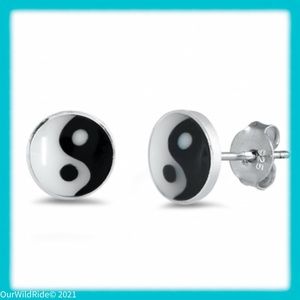 Sterling Silver‎ Dainty Yin Yang Earrings
